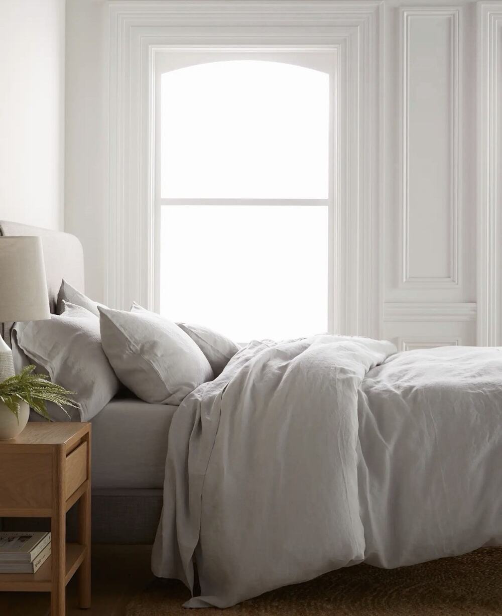 NEW Quince European 100% Linen Duvet Cover KING/ CAL KING Light Grey $184